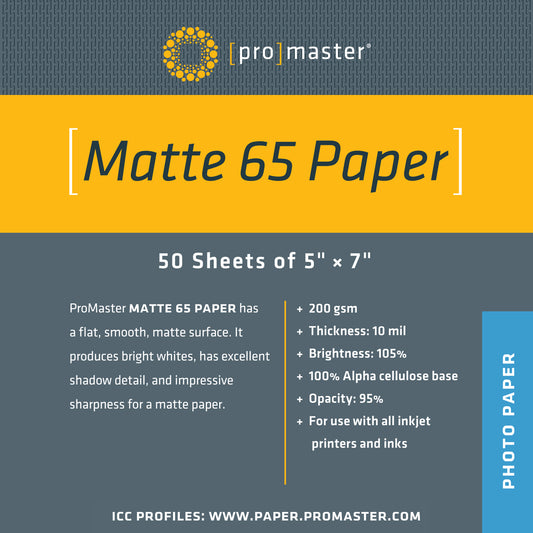 Matte 65 Paper 5"x7" - 50 Sheets