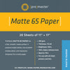 Matte 65 Paper 11"x17" - 20 Sheets