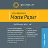 Ultra Premium Matte Paper - 4%22x6%22 - 100 Sheets