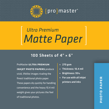 Ultra Premium Matte Paper - 4%22x6%22 - 100 Sheets