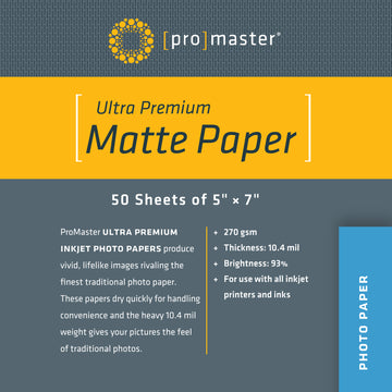 Ultra Premium Matte Paper - 5%22x7%22 - 50 Sheets