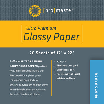 Ultra Premium Glossy Paper - 17%22x22%22 - 20 Sheets