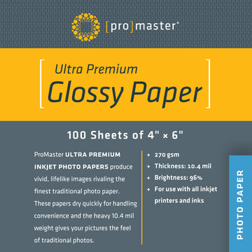 Ultra Premium Glossy Paper - 4%22x6%22 - 100 Sheets