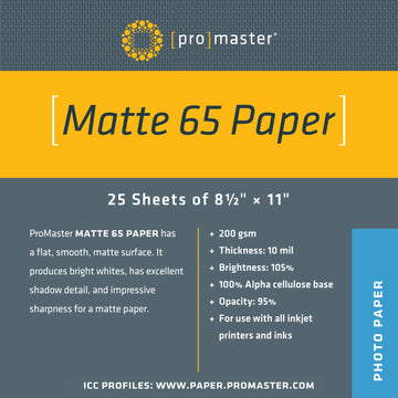 Matte 65 Paper 8.5%22x11%22 - 25 Sheets