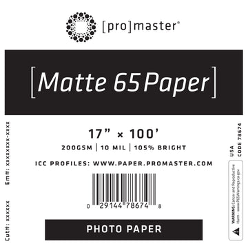 Matte 65 Paper 17%22x100' Roll