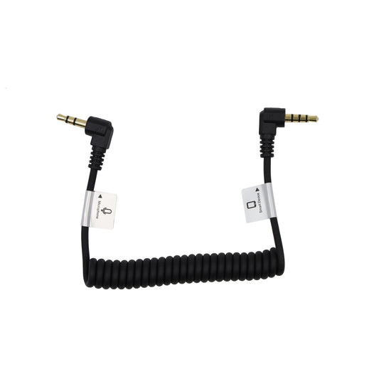 Audio Cable 3.5mm TRRS male right angle - 3.5mm TRS male right angle - 8 1/2