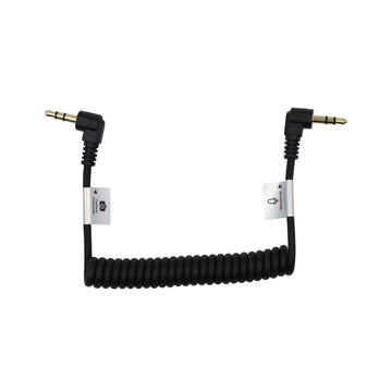 Audio Cable 3.5mm TRS male right angle - 3.5mm TRS male right angle - 8 1%2f2%22 coiled