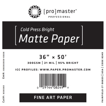 Fine Art Cold Press Bright Matte Paper 36%22x50' Roll