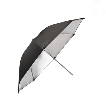 36%22 Reflective Umbrella - Silver with Black Backing