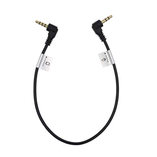 Audio Cable 3.5mm TRRS male right angle - 3.5mm TRS male right angle - 1'  straight